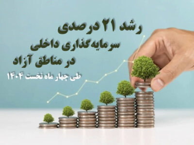 رشد 21 درصدی سرمایه‌گذاری داخلی در مناطق آزاد طی چهار ماه نخست 1404