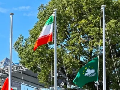 اهتزاز پرچم ایران در دهکده بازی‌های آسیایی ناگویا